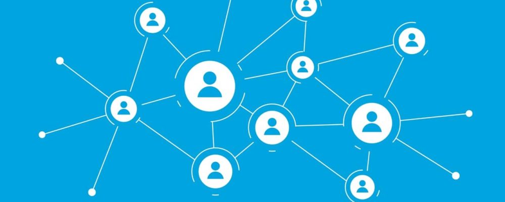 online human team connecting concept template for business marketing vector